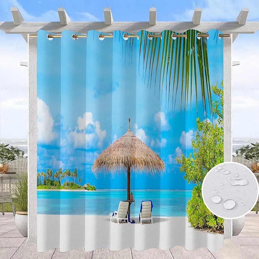 vanntette innendørs utendørs gardiner solsikker for bryllup uteplass tykke privatliv grommet gardiner for bryllup soverom, stue, veranda, pergola, cabana 2025 - $34.99 –P15