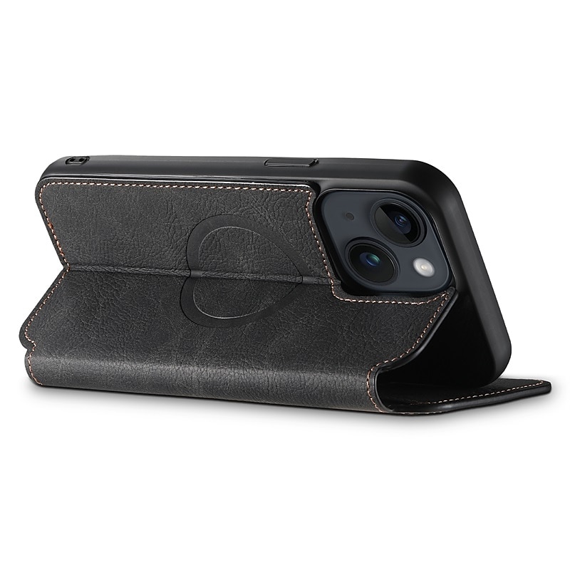 telefon fodral Till iPhone 16 15 14 Pro Max Plus iPhone 13 12 Pro Max Plånboksfodral Fällock Med Magsafe med stativ Magnet Kortplats Ensfärgat TPU PU läder 2025 - $23.99 –P5