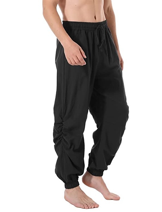 Retro Vintage Medieval 17th Century Masquerade Pirate Pants Knight Ritter Viking Crusader Drawstring Men's Celtic Pirate Fantasy Masquerade Party / Evening Adults' Pants 2025 - $5.99 –P1