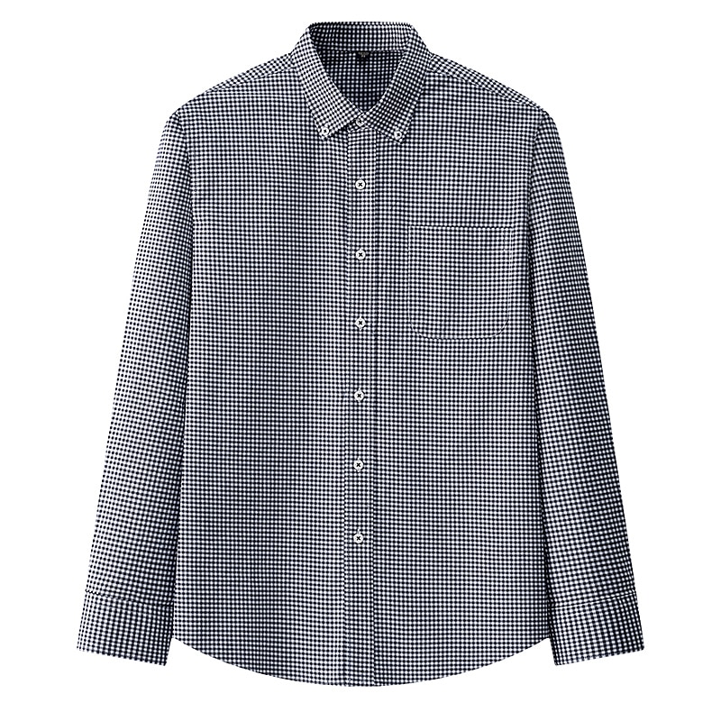 Herr Skjorta Button Down skjorta Icke-järnskjorta Oxford skjorta Pläd / Randig / Chevron Bröllop Kontor & Karriär Svart Rubinrött Blå Långärmad Tröjkrage Alla årstider Kläder Mönster 2025 - $31.99 –P5