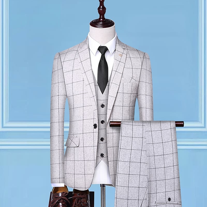 Retro Řvoucí 20s 20. léta 20. století Třídílný oblek Kostýmové kalhoty Velký Gatsby Gentleman Gangster Pánské Plesová maškaráda Svatební Svatební host Večírek Dospělé Kabát Kalhoty vesta 2025 - $112.99 –P4