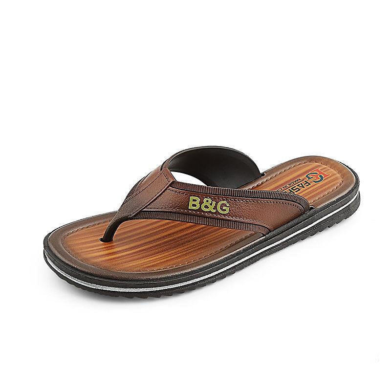 brune flip flop-sandaler for menn – lette sklisikre strandtøfler med polstret såle for sommer, reise og fritidsklær 2025 - $18.99 –P1