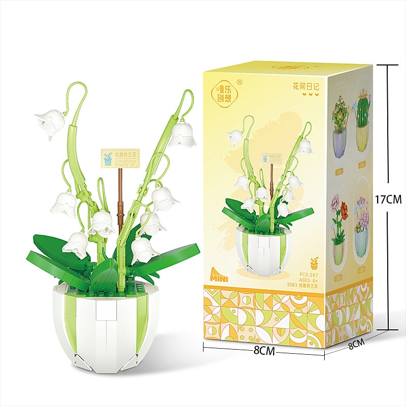 cadouri de ziua femeii compatibile cu asamblarea puzzle-urilor jucării blocuri de construcție cu particule mici flori carne plante în ghivece decorațiuni pentru buchet cadouri pentru fete cadouri de 2025 - $19.99 –P9