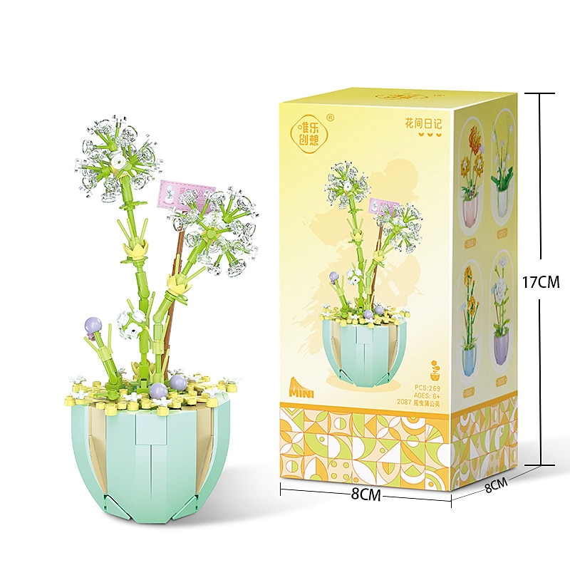 cadouri de ziua femeii compatibile cu asamblarea puzzle-urilor jucării blocuri de construcție cu particule mici flori carne plante în ghivece decorațiuni pentru buchet cadouri pentru fete cadouri de 2025 - $19.99 –P13