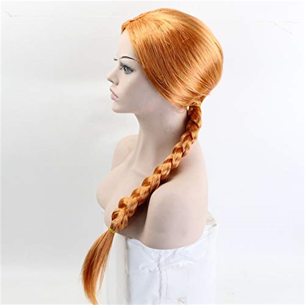 Parrucca da donna Shrek Princess Fiona The Monster Finona Gioco di ruolo Parrucca arancione con capelli intrecciati Parrucche di Halloween del 2025 a $29.99 –P6