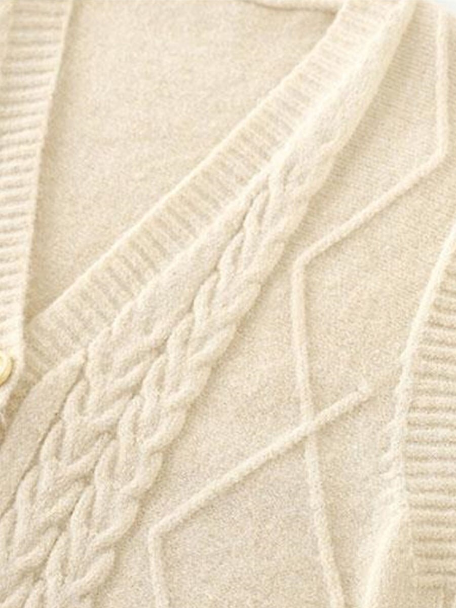 Women's Sweater Vest V Neck Cable Knit Polyester Button Summer Fall Daily Holiday Going out Sexy Casual Soft Sleeveless Pure Color Black White Pink One-Size 2023 - US $19.99 –P9