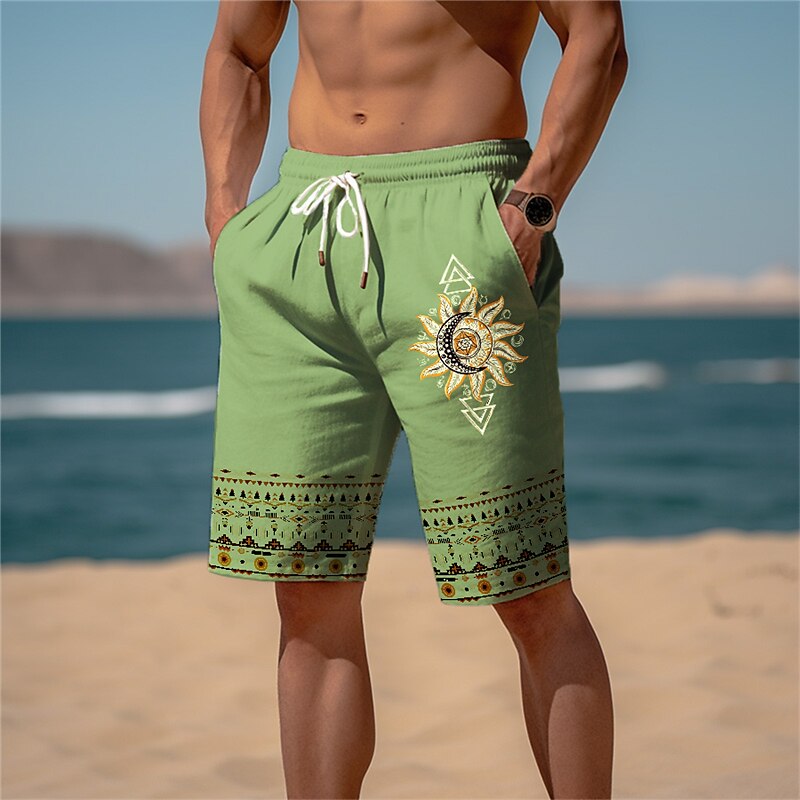 Homens Estampas Abstratas Geometria Shorts de praia Shorts Terry Cintura Média Vintage Estilo Étnico Retro Vintage Diário Feriado Streetwear Com Cordão Cintura elástica Impressão 3D Designer Roupa de 2025 por $19.99 –P2