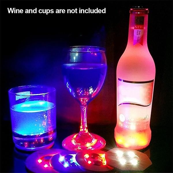 1/2/5pcs LED Coaster Flashing Creative Luminous Bottle LED Light Cup Sticker Mat Bar Club Party Supply Coaster Decor 2025 - $8.99 –P12
