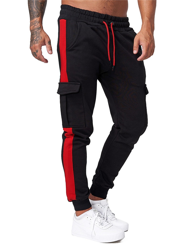 Herr Fleecebyxor Joggingbyxor Joggare Långbyxor Cargo träningsbyxor Snörning Elastisk midja Elastiskt ärmuppslag Färgblock Komfort Varm Ledigt Dagligen Helgdag Sport Mode Gul Rubinrött 2025 - $23.99 –P5