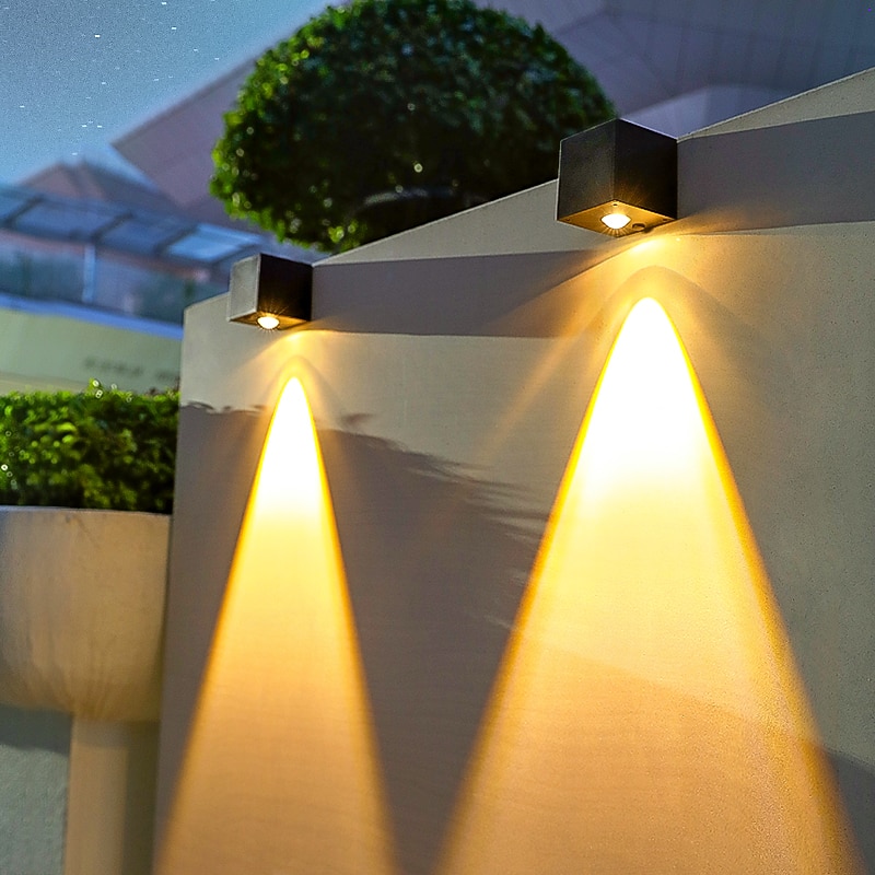 Luz solar de pared para patio exterior, lámpara de jardín impermeable, iluminación de valla de pared, luz de decoración para el hogar, balcón, terraza, luz de ambiente, luz de lavado de pared 2026 - $28.99 –P7