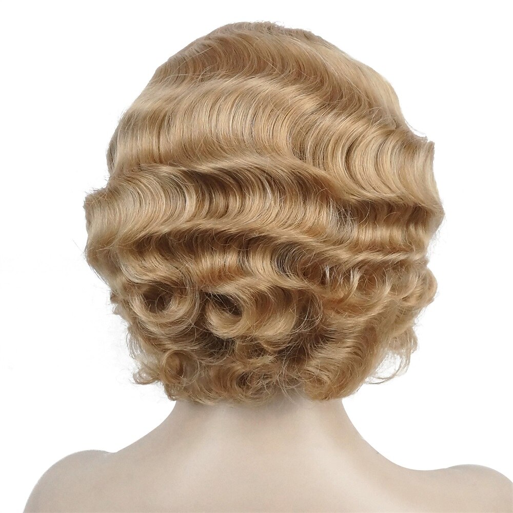 Parrucca Vintage Festa Cosplay Leggera Butterscotch Capelli Corti Ondulati Flapper Accessorio Parrucca Halloween del 2025 a $19.49 –P19