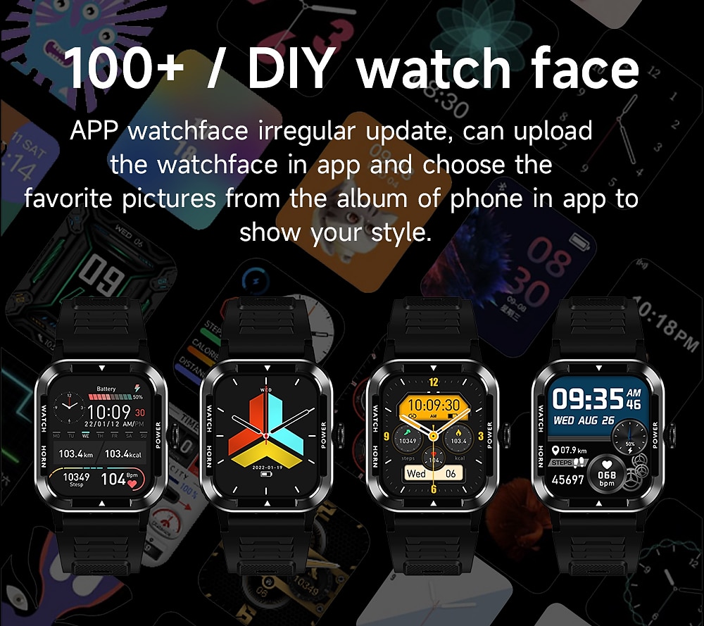 iMosi Blood Sugar Smart Watch 1.91 inch Smartwatch Fitness Running Watch Bluetooth Pedometer Call Reminder Activity Tracker Compatible with Android iOS Women Men Hands-Free Calls Waterproof 2025 - $41.99 –P10