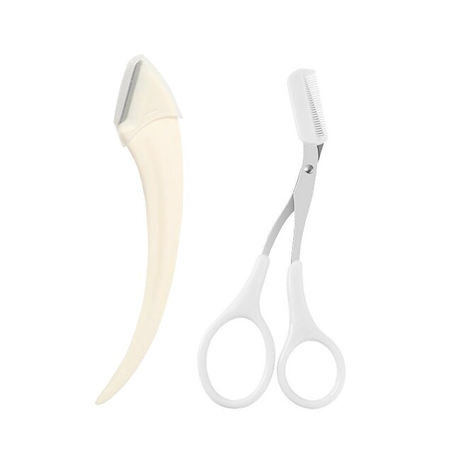 1 conjunto de faca para aparar sobrancelha navalha de rosto para mulheres tesoura de sobrancelha profissional com pente aparador de sobrancelha raspador accesso de 2025 por $9.49 –P6