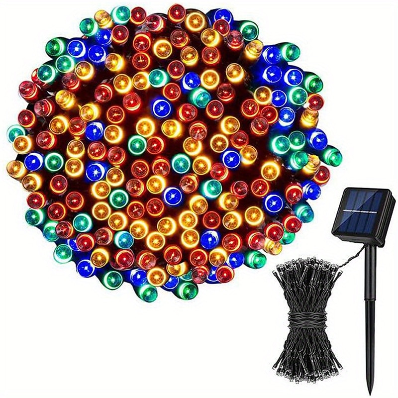 Solar Fairy Lights Outdoor Light Strings Waterproof 8 Modes 10m 100leds String Light Outdoor Lighting For Party Garden Christmas Outdoor New Year Holiday Decoration 2025 - $15.99 –P15