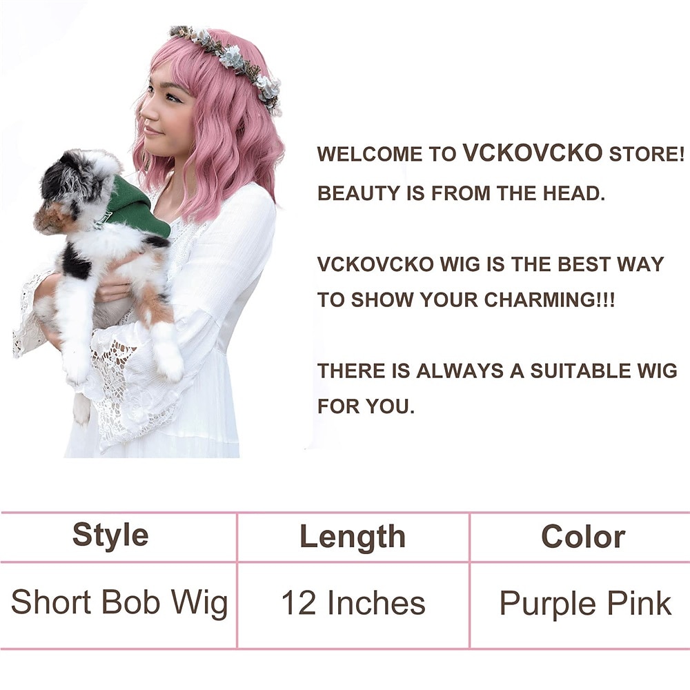 Pastel Golvende Perkament Met Luchtponny Vrouwen Korte Bob Paarse Roze Krullende Schouderlengte Bob Synthetische Dagelijkse Gebruik Kleurrijke Cosplay Perkament voor Meisjes Halloween Perkamenten 2025 - $15.49 –P6