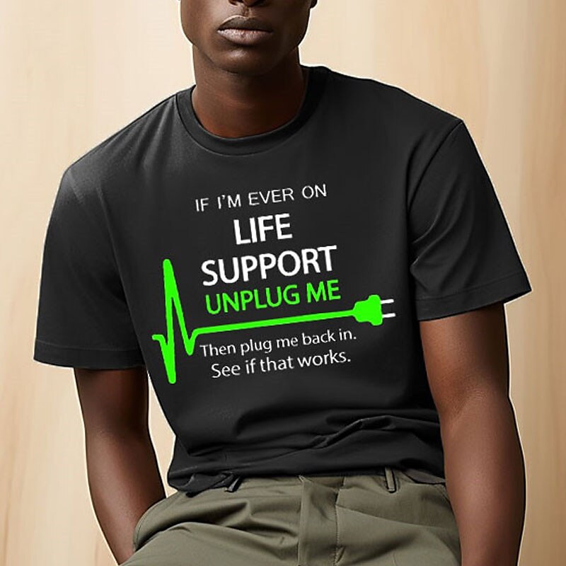 Men's Letter Graphic Prints T Shirt Graphic Tee Cotton Short Sleeve Graphic Shirt Black White Navy Blue Comfortable Tee Outdoor Street Fashion Designer Clothing 2025 - $15.99 –P1