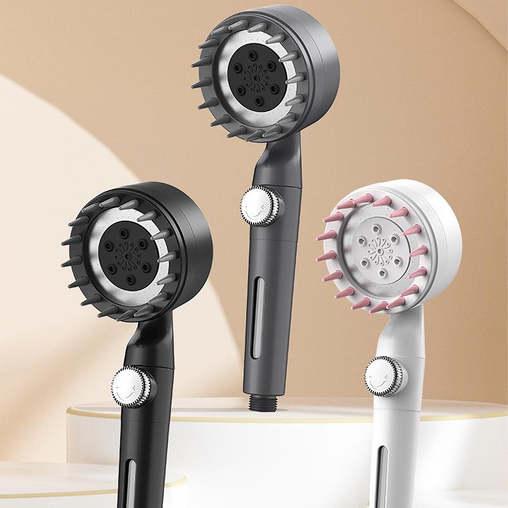 soffione doccia con filtro spruzzatore a 3 modalità, soffione doccia regolabile ad alta pressione getto nebulizzato nero bianco grigio del 2025 a $9.99 –P5