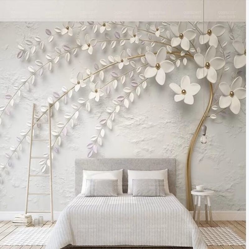 Cool Wallpapers Wall Mural Flower Wallpaper Wall Sticker Covering Print Adhesive Required Forest 3D Effect Floral Flower Canvas Home Décor 2025 - $51.99 –P14