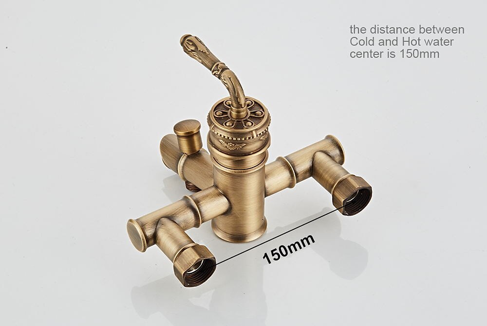 set rubinetti doccia a parete in ottone vintage, sistema doccia spruzzatore portatile, con bocca vasca fredda e tubo caldo del 2025 a $129.99 –P3