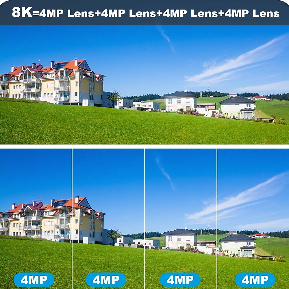 16MP 8K WiFi IP Camera 10X Zoom 4K Outdoor Security Camera Surveillance AI Track Four Lens Three Screen Mini Street Camera 360° 2025 - $182.99 –P4