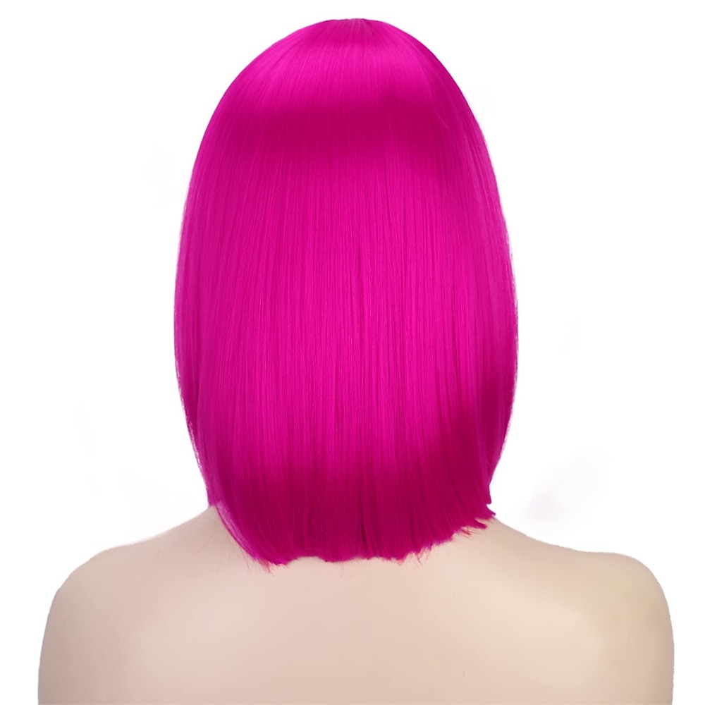 Peruca Roxa com Franja Peruca Bob Curta e Lisa para Mulheres 12 Polegadas Peruca Sintética Colorida de Festa Perucas de Halloween de 2026 por $18.49 –P8