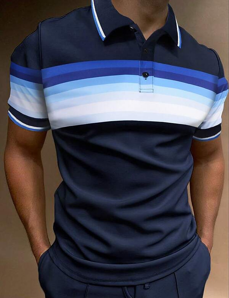 Herren Sport-Polo Poloshirt Casual Festtage Kargen Kurzarm Modisch Basic Farbblock Taste Sommer Regular Fit Dunkelrot Gelb Dunkelmarine Purpur Grün Grau Sport-Polo 2025 - $17.99 –P1