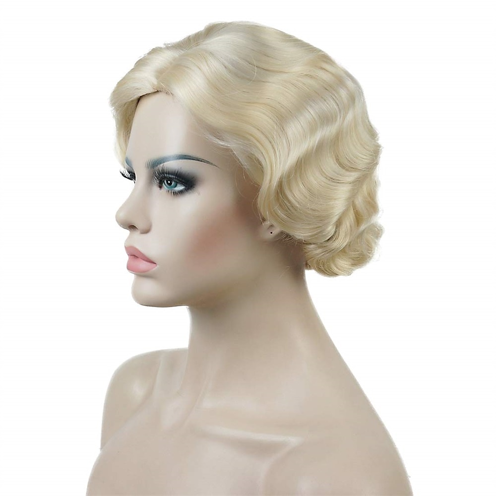 Parrucca Vintage Festa Cosplay Leggera Butterscotch Capelli Corti Ondulati Flapper Accessorio Parrucca Halloween del 2025 a $19.49 –P11