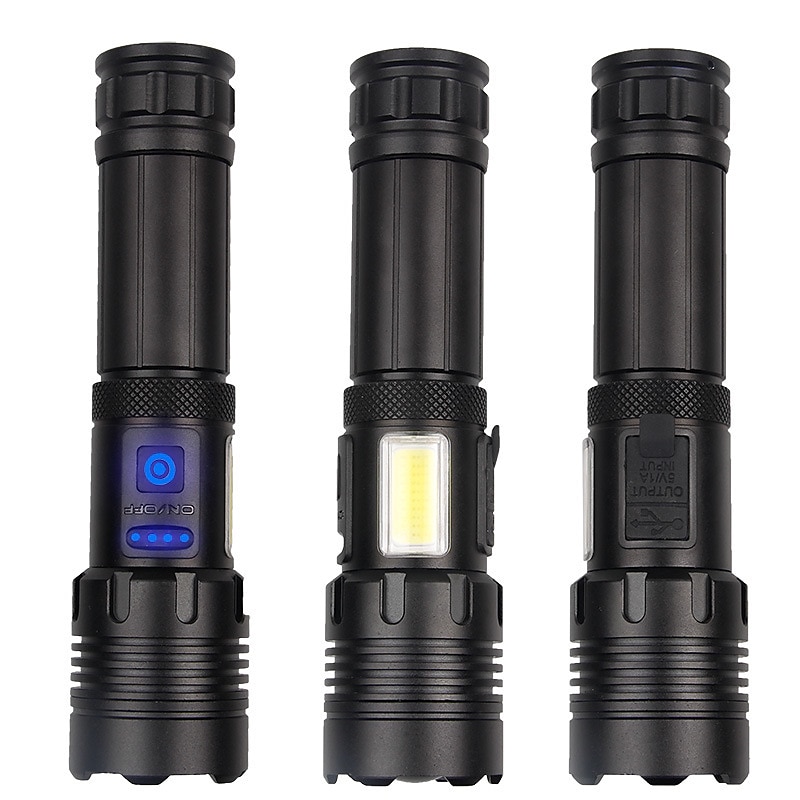 2025年 P70 携帯式フラッシュライト 防水 LED エミッタ 自動 照明モード USBケーブル付き 防水 新デザイン コンパクトデザイン 耐用的 キャンプ / ハイキング / ケイビング 日常使用 狩猟 ブラック コレクション – $31.99 –P17