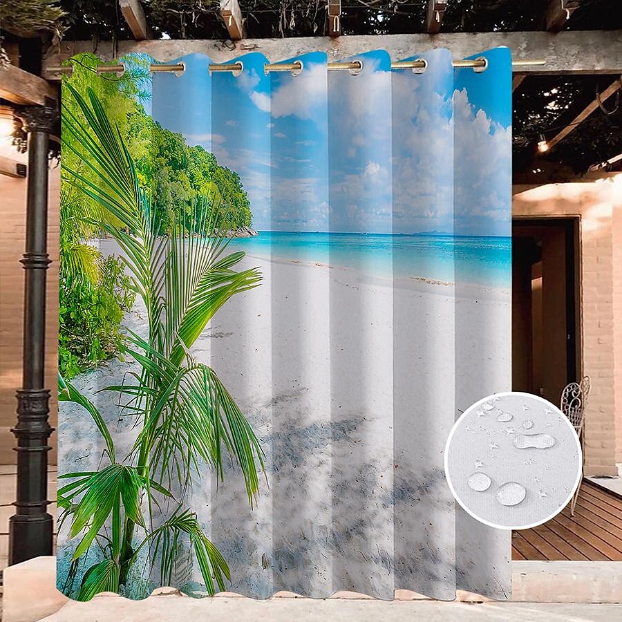 vanntette innendørs utendørs gardiner solsikker for bryllup uteplass tykke privatliv grommet gardiner for bryllup soverom, stue, veranda, pergola, cabana 2025 - $34.99 –P6
