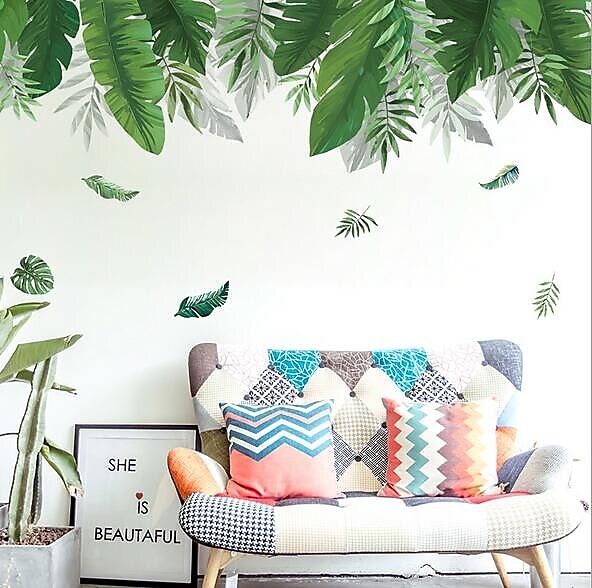 virágos&amp; növények falmatricák hálószoba, előre ragasztott pvc lakberendezési falmatrica 60x90cm falmatricák hálószobába nappaliba 2025 - $13.99 –P4