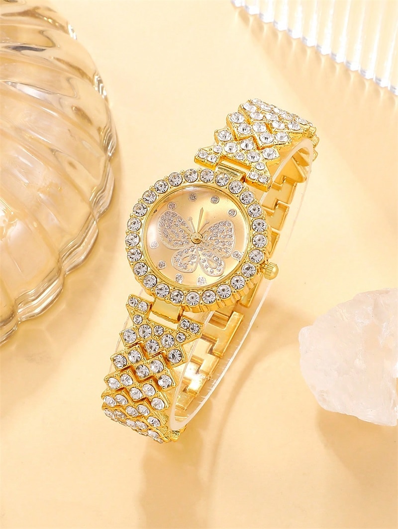 Women Quartz Watch Luxury Fashion Bling Rhinestone Chronograph World Time Decoration Stainless Steel Strap Watch 2025 - $15.99 –P3