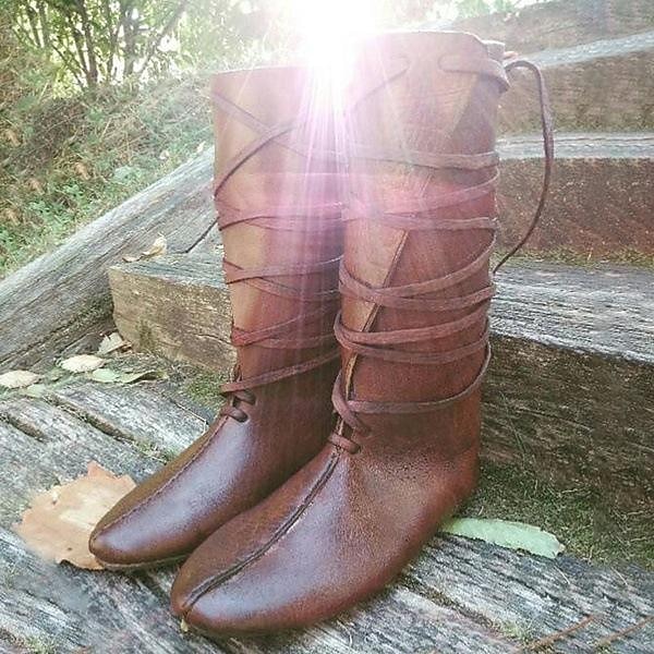 Medeltida kostymer Renässans Skor Platta jazzstövlar Pirat Krigare Riddare Viking Korsfarare Maskeradkläder Herr Unisex Keltiskt Pirat Halloween Maskerad Prestanda Fest / afton LARP Vuxna Skor 2026 - $93.99 –P6
