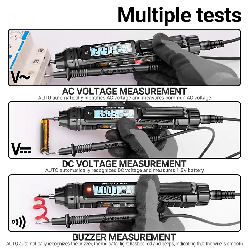 A3005 Digital Multimeter Pen Type 4000 Counts Professional Meter Non-Contact Auto AC/DC Voltage Ohm Diode Tester For Tool 2025 - $23.99 –P6