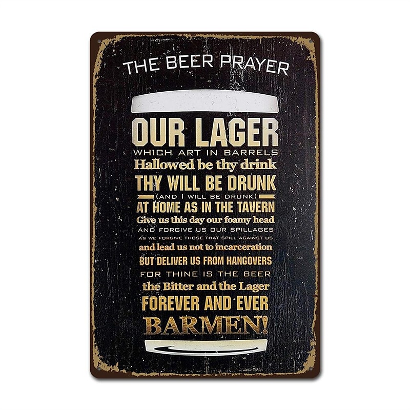 1pc Retro Metal Tin Sign Beer Tin Sign Vintage Bar Club Signs Wall Decor, Painting Wall Hanging for Home Decor Wall Art Metal Tin Sign 20x30cm/8''x12'' 2025 - $10.49 –P22