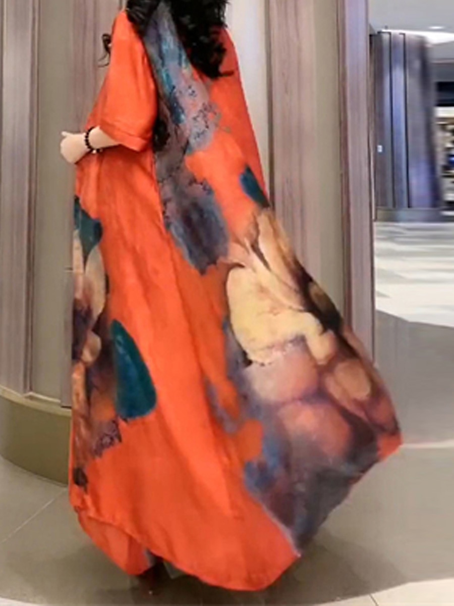 Damskie Zestaw sukienek Codzienne sukienki Sukienka rozkloszowana Sukienka z nadrukiem Moda Codzienny Kwiaty Nadruk Nadruk Sukienka midi Rękaw 1/2 Półgolf Urlop Codzienny Czerwony Niebieski 2025 - $34.99 –P3
