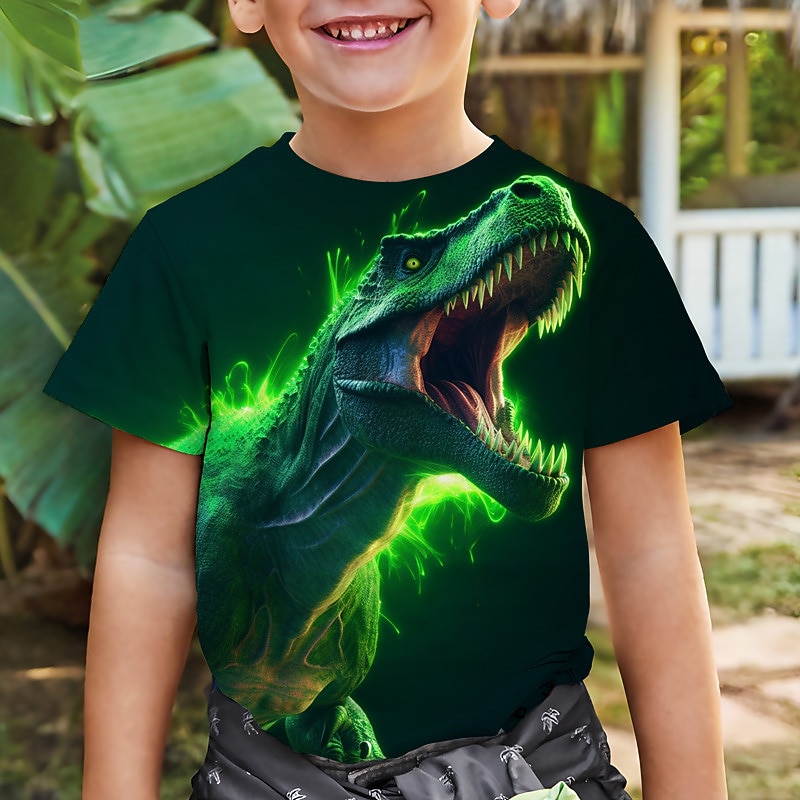 Garçon 3D Graphic Animal Dinosaure T-shirt Tee-shirts Manche Courte 3D effet Eté Printemps Actif Sportif Mode Enfants 3-12 ans Extérieur Casual du quotidien Standard de 2025 ? $11.99 –P6