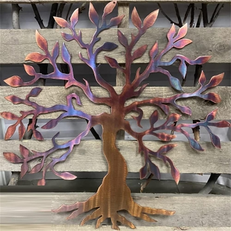 Árbol de metal para decoración de pared, árbol de la vida, arte de pared de metal, pájaro, adorno para el hogar, dormitorio, sala de estar, decoración de ventanas 2025 - $23.99 –P5