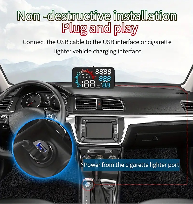 Универсальный цифровой GPS спидометр 5,5" HUD дисплей для автомобиля скорость в милях/км/ч напоминание о усталости при вождении сигнализация превышения скорости HD-дисплей для всех транспортных 2025 - $65.99 –P5