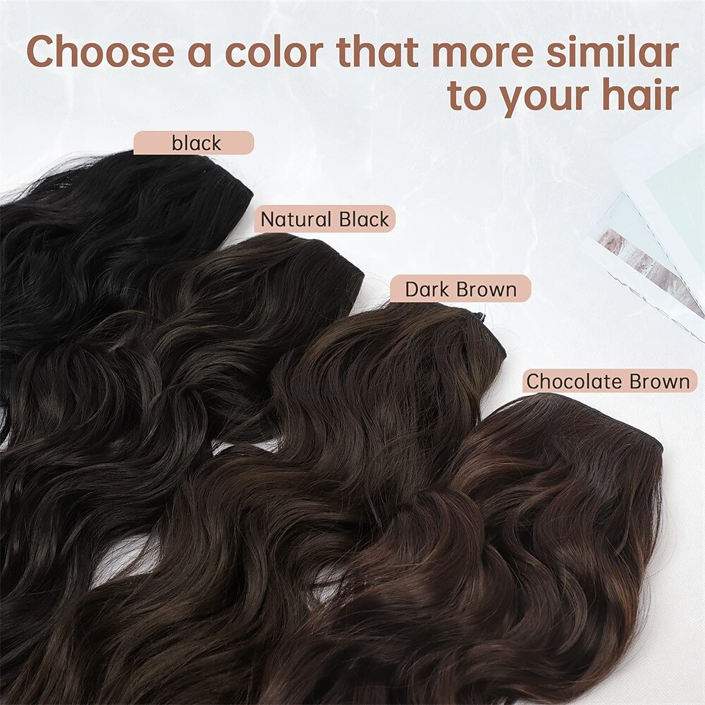 Extensions synthétiques Clips Cheveux Synthétiques Longue Extension des cheveux A Clipser 1 pc Doux Résistant à la chaleur Duveteux Femme de 2025 ? $19.49 –P3