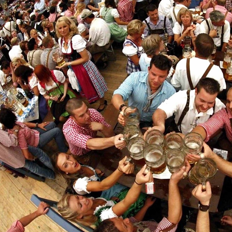 Oktoberfest Šaty Cosplay kostým Maškarní Oktoberfest / pivo cosplay Louky Dámské Výkon předvečer Všech svatých Párty / koktejly Tradiční Styl Tkanina Šaty Doplňky do vlasů 2025 - $44.99 –P2