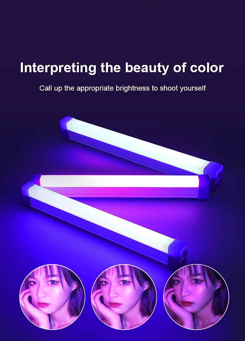 32/52 см полоса атмосферный свет usb перезаряжаемый светодиодный ночник украшение для спальни светло-голубой светло-фиолетовый свет прямая трансляция атмосферный свет фоновый свет 2026 - $9.99 –P3