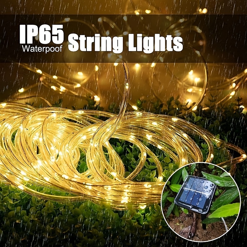 solar buis lichtslinger 7/12/20m 50/100/200 leds 8 modi waterdichte outdoor led koperdraad verlichting voor tuin decor lamp bruiloft boom xmas halloween vakantie decoratie verlichting 2026 - $12.49 –P4