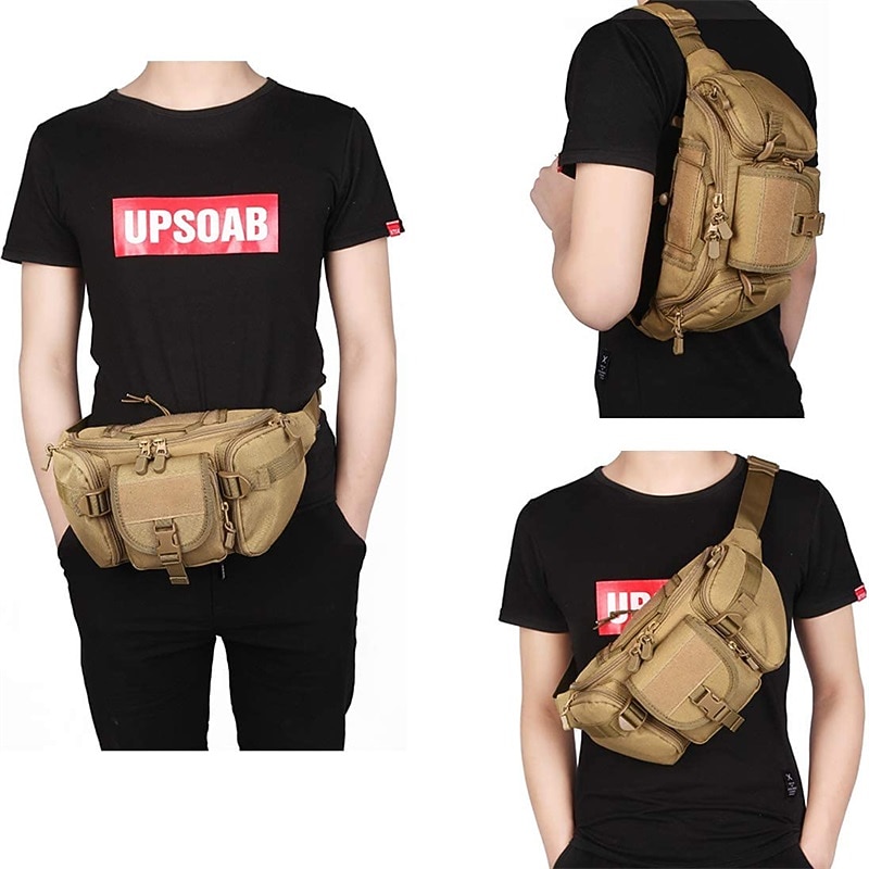 vedenpitävä nylon miesten fanny pack taktinen armeijan vyölaukku vaellus retkeily olkapäävyö peppu urheilu rintalaukut 2026 - $15.99 –P6