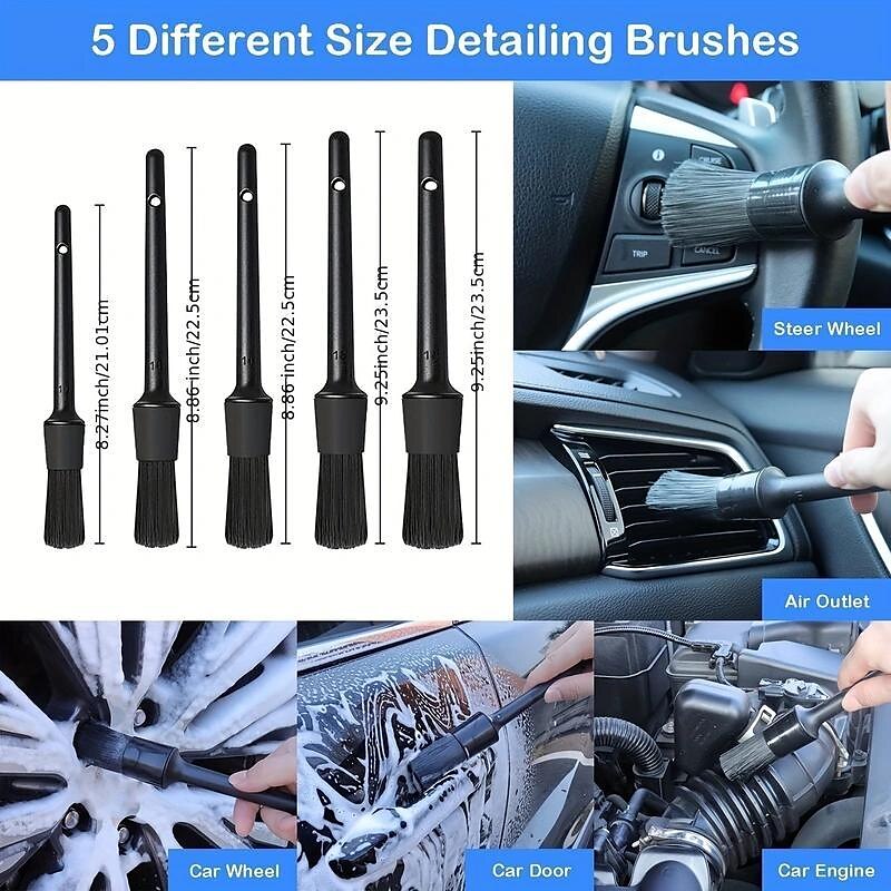 Car Washing Kit 20pcs Auto Cleaning Brush Set, With Rotary Brush, Waxing  Tool, Wheel Cleaning Brush