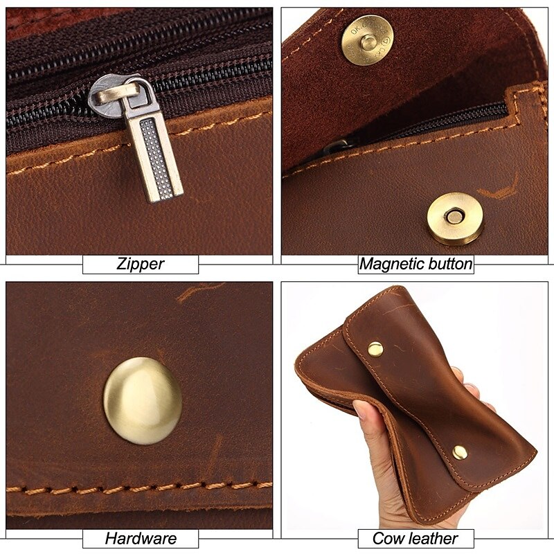 Men's Fanny Waist Bag Crazy Horse Genuine Leather Waist Packs Belt Loop Hip Hook Bum Bag Handmade Travel Small Phone Waist Pouch 2025 - $39.99 –P11