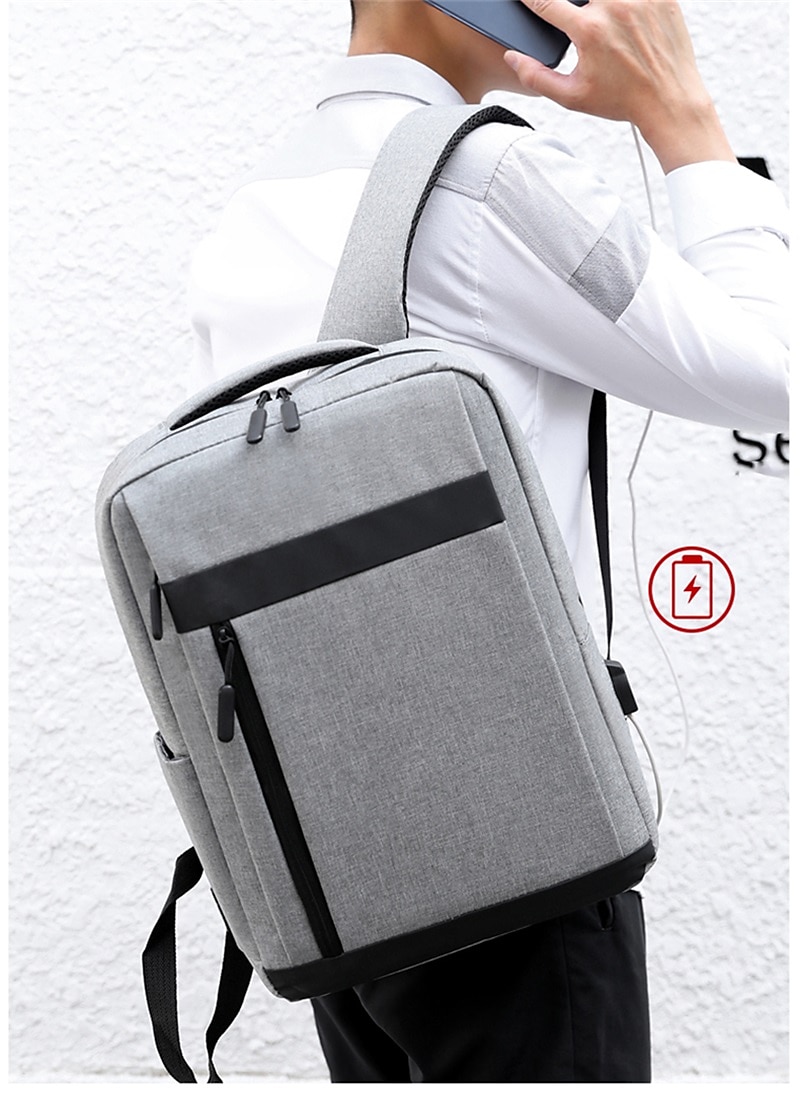 koulu kirjalaukku miesten reppu monikäyttöiset vedenpitävät laukut miehille yritys kannettava reppu usb-latausreppu nylon rento reppu 15,6 tuumaa 2025 - $20.99 –P4