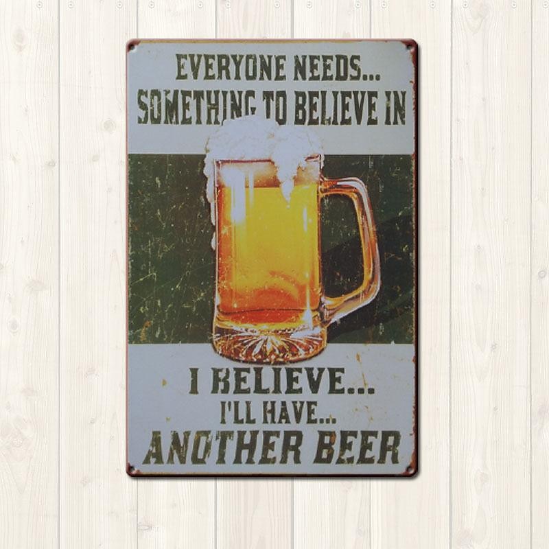 1pc Retro Metal Tin Sign Beer Tin Sign Vintage Bar Club Signs Wall Decor, Painting Wall Hanging for Home Decor Wall Art Metal Tin Sign 20x30cm/8''x12'' 2025 - $10.49 –P7