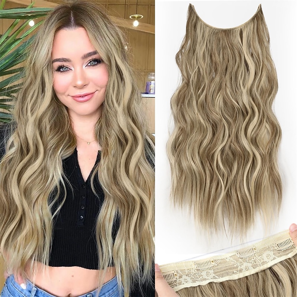 Extensions synthétiques Clips Cheveux Synthétiques Longue Extension des cheveux A Clipser 1 pc Doux Résistant à la chaleur Duveteux Femme de 2025 ? $19.49 –P1