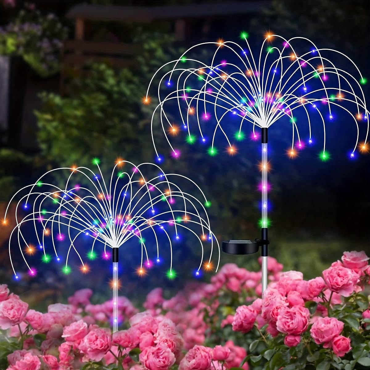 Luces solares de fuegos artificiales: luces de hadas para jardín y caminos al aire libre de 120 LED, 2 modos de iluminación para patios y caminos de entrada 2025 - $18.99 –P3