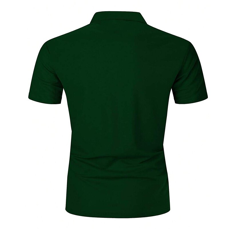 Men's Button Up Polos Polo Shirt Casual Sports Lapel Short Sleeve Fashion Basic Color Block Button Summer Regular Fit Fire Red Black White Army Green Dark Navy Dark Gray Button Up Polos 2025 - $16.49 –P10